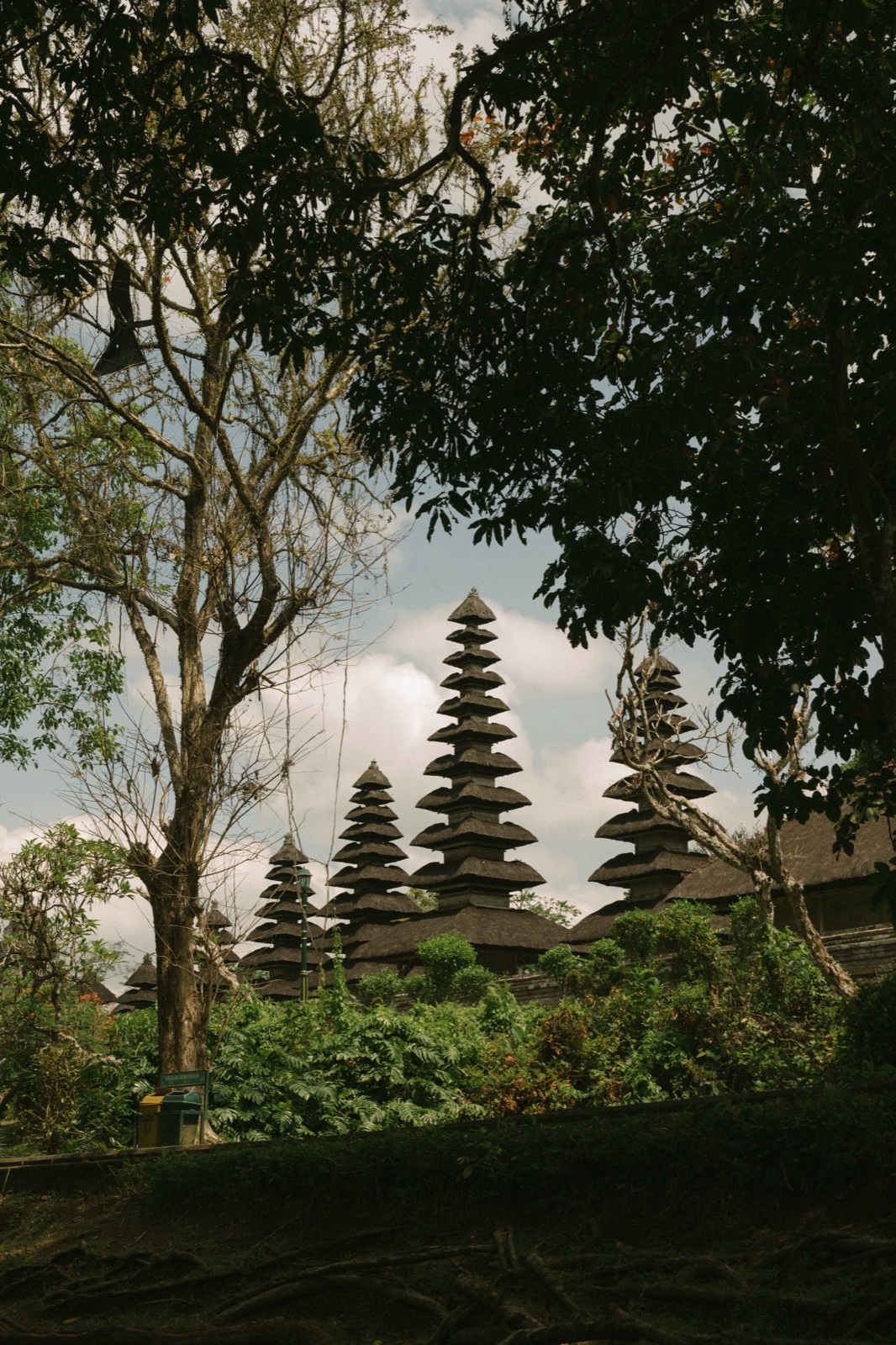 Balinese pagodas through the trees
